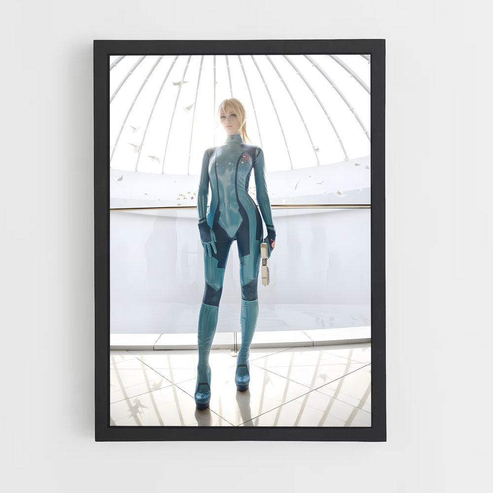 Poster Samus en Bleu – affiche Metroid (vue 2)